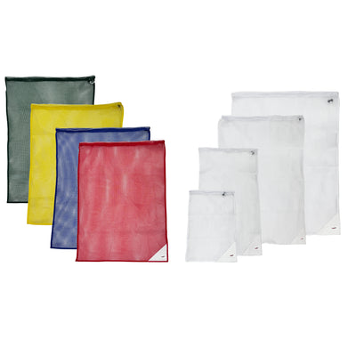 Heavy Duty Washable Mesh Laundry Bag Drawcord Closure, with ID Tag width=
