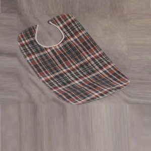 Plaid Adult Bib with Barrier width=